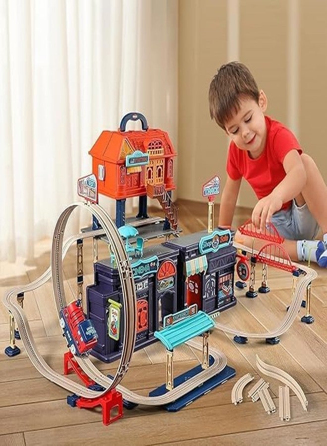 JALKAR Kids City Tracks Toys 191+ PCS Train Tracks Toy for 3 4 5 6 7 Year Old Boys & Girls, Track Play Set Create City Train Games Toddler Birthday Gift - Image 2
